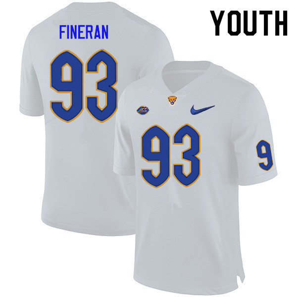 Youth #93 James Fineran Pitt Panthers College Football Jerseys Sale-White